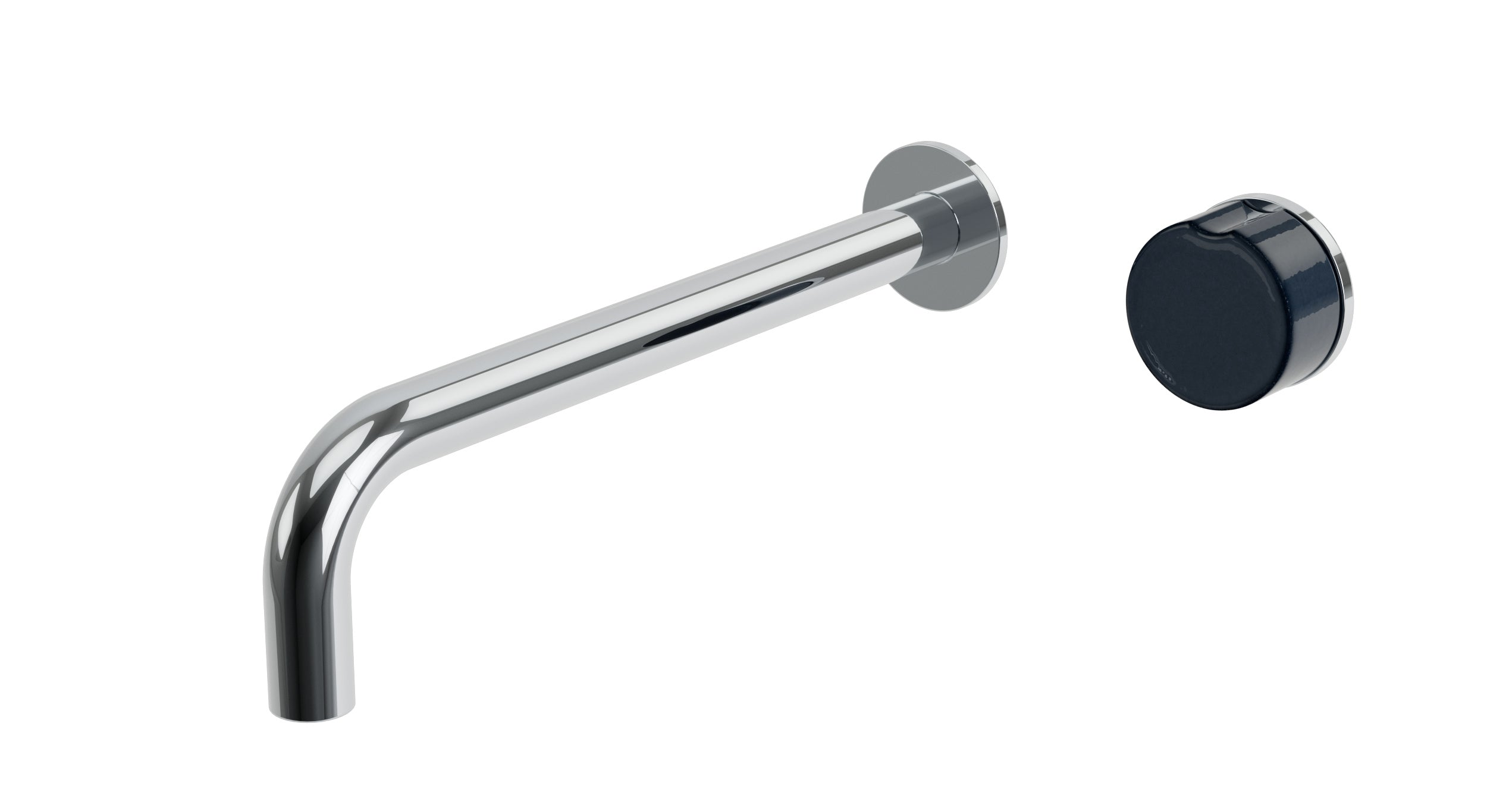 Foundry One Handle Wall Mount 10" Lavatory Faucet with Groove Ceramic Knob Handle in Polished Chrome