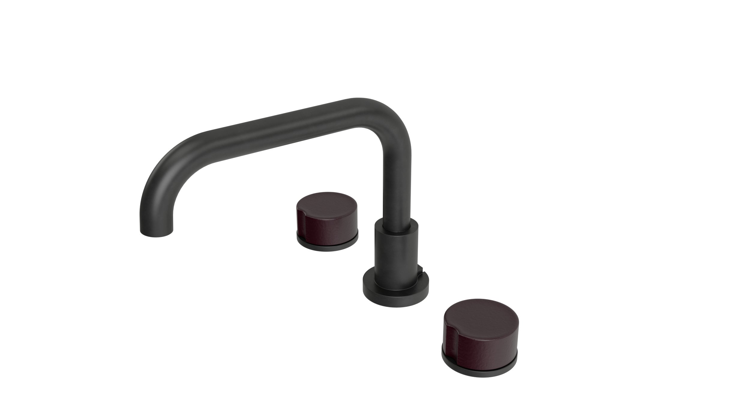 Foundry Two Handle Deck Mount Squaretop Bath Trim with Groove Ceramic Knob Handles in Oil Rubbed Bronze