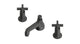 Emerson Two Handle Deck Mount Low Hexagon Lavatory Faucet with Classic Cross Handles in Blackened Nickel