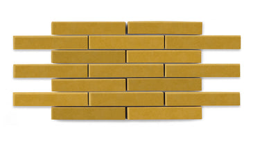 1x6 Half Offset Sheeted Original Ceramic Mosaic Tile in Mustard Seed Matte