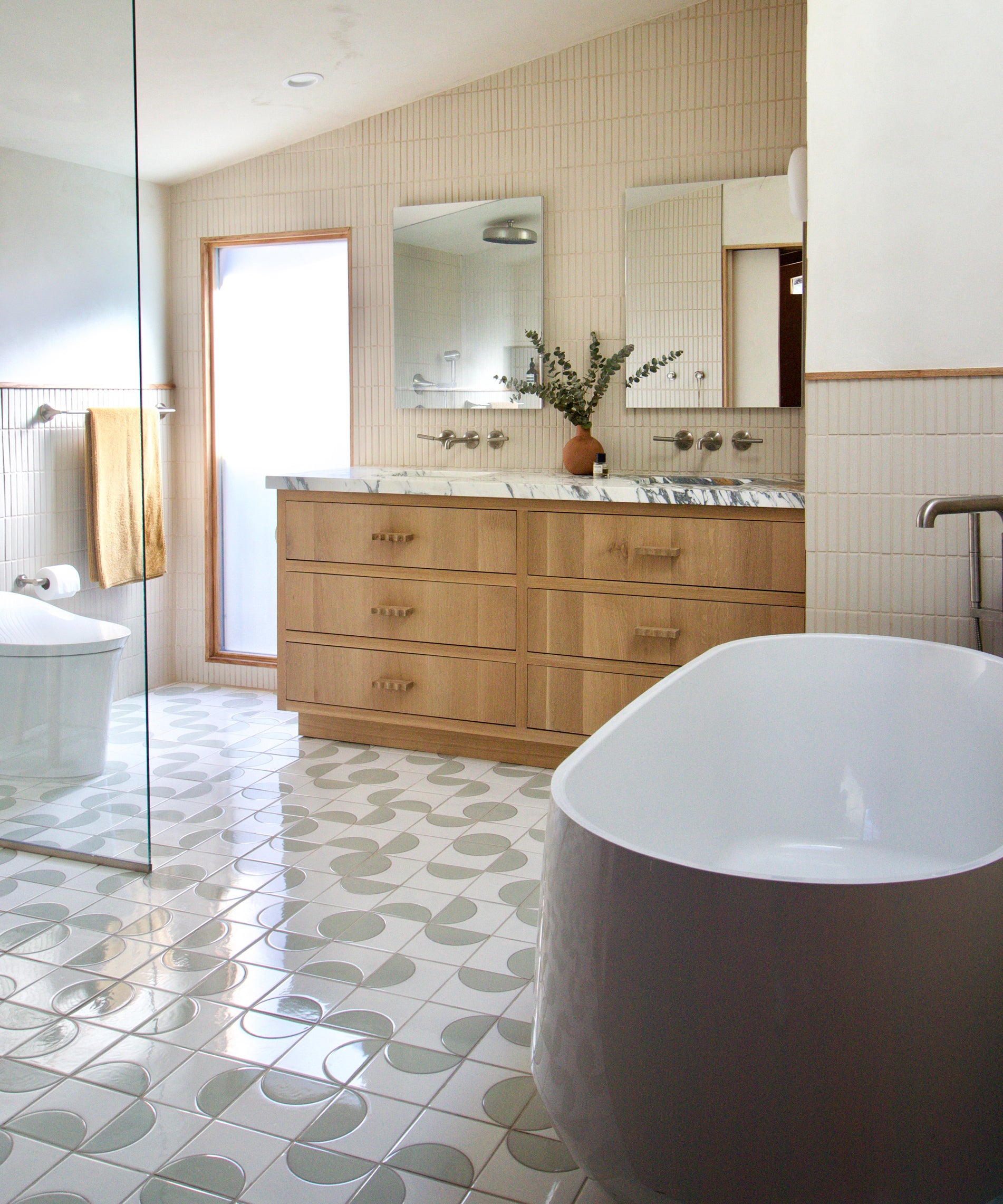 1x6 Straight Set Sheeted Original Ceramic Mosaic Tile in Ivory Matte