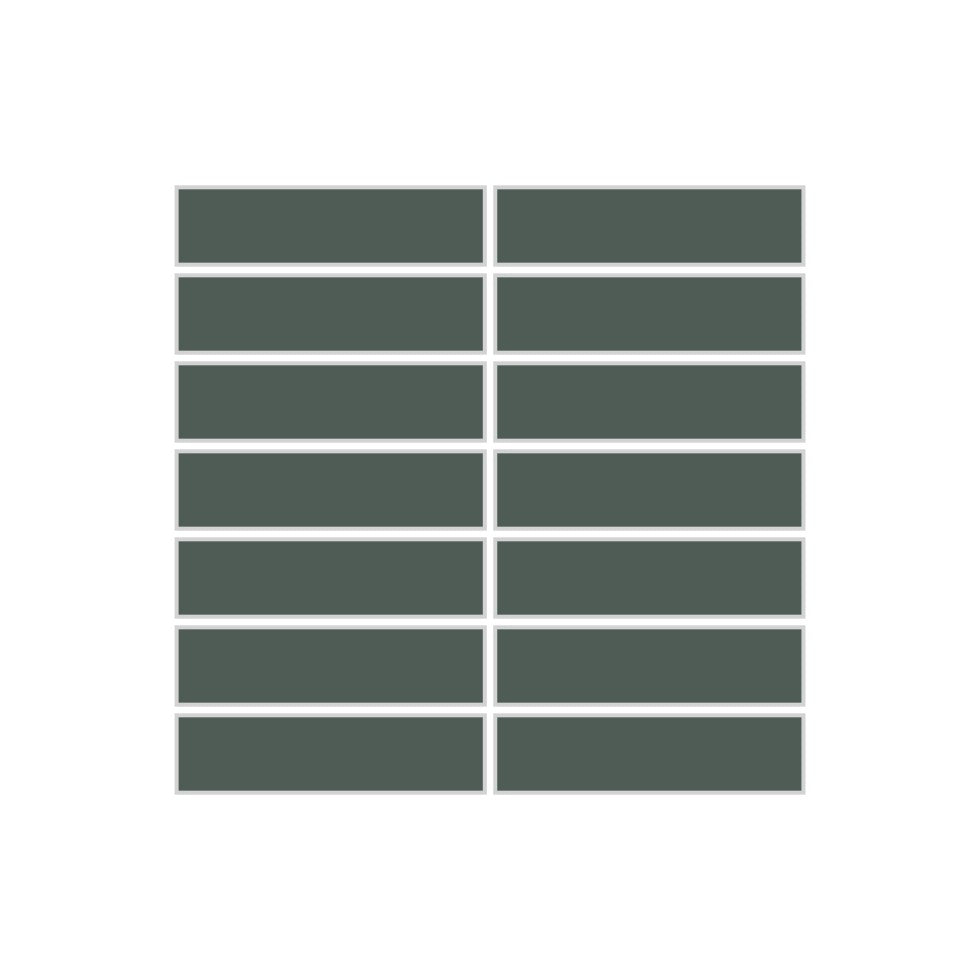 1x4 Straight Set Sheeted Original Ceramic Mosaic Tile in Tempest Matte