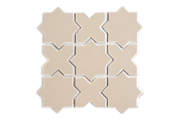 Mini Star & Cross Original Ceramic Tile in Sweet Pea Gloss