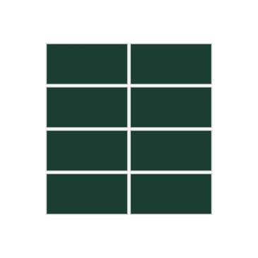 2x4 Straight Set Sheeted Original Ceramic Mosaic Tile in Evergreen Matte