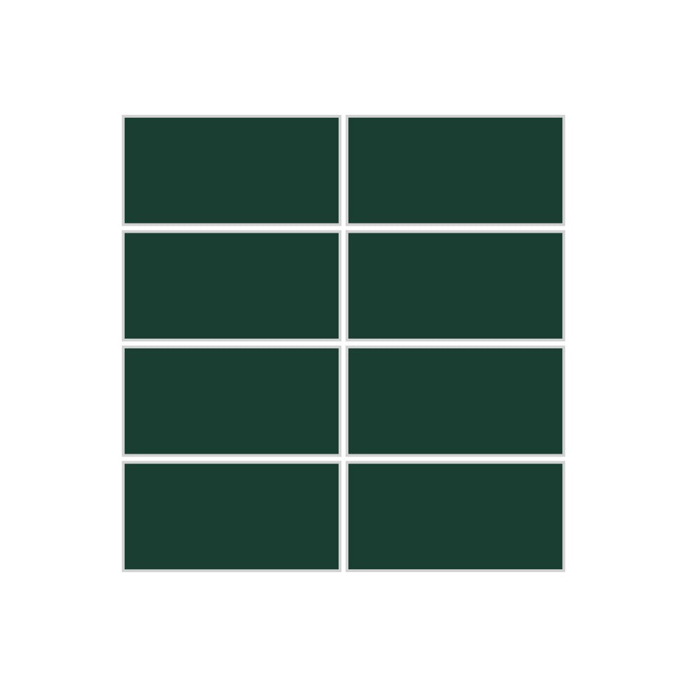 2x4 Straight Set Sheeted Original Ceramic Mosaic Tile in Evergreen Matte