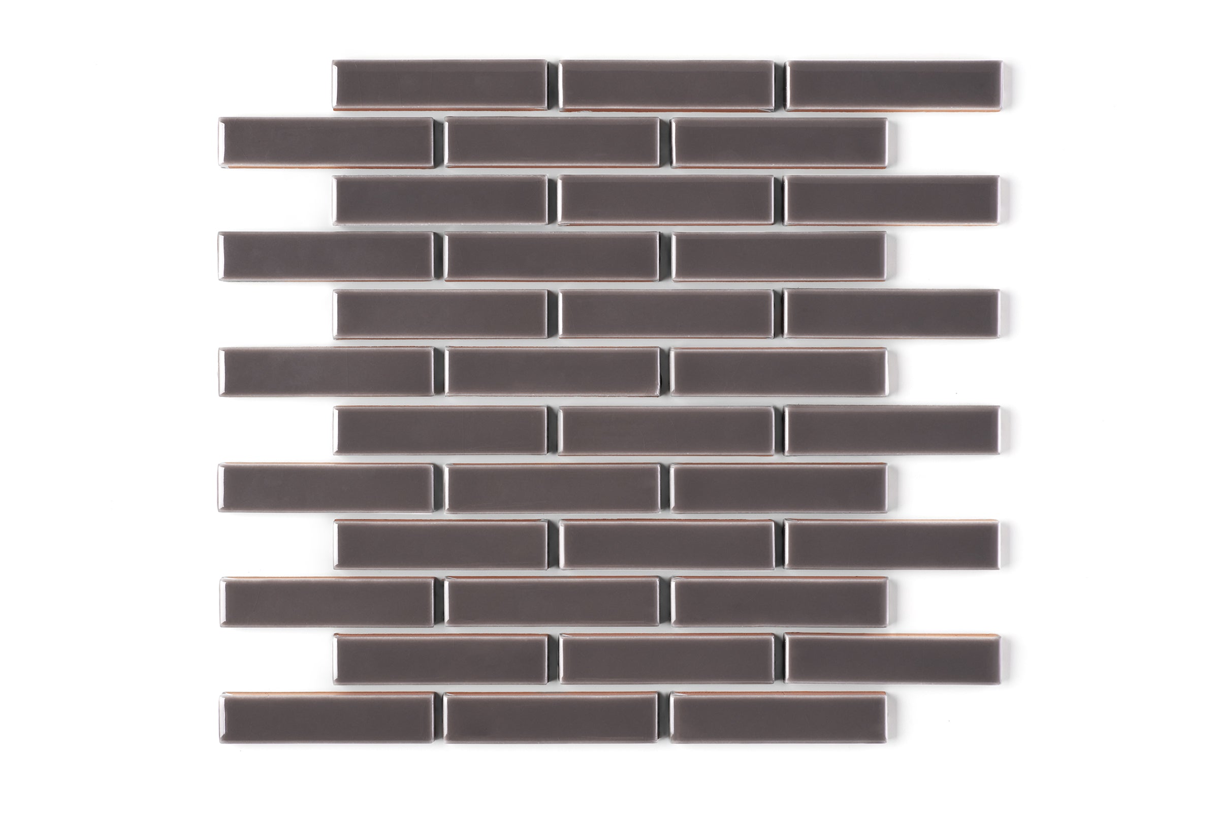 1x4 Half Offset Sheeted Original Ceramic Mosaic Tile in Kalamata Gloss