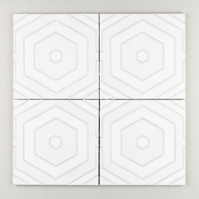 8x8 Handpainted Sample Tortoise Shell  in White Motif