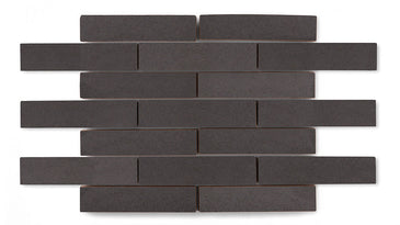 1x4 Half Offset Sheeted Original Ceramic Mosaic Tile in Carbon Matte