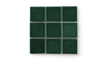 3x3 Straight Set Sheeted Original Ceramic Mosaic Tile in Evergreen Gloss