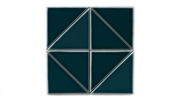 6" Triangle Original Ceramic Tile in Caspian Sea Gloss