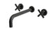 Contour Two Handle Wall Mount 10" Lavatory Faucet with Soft Cross Handles in Oil Rubbed Bronze