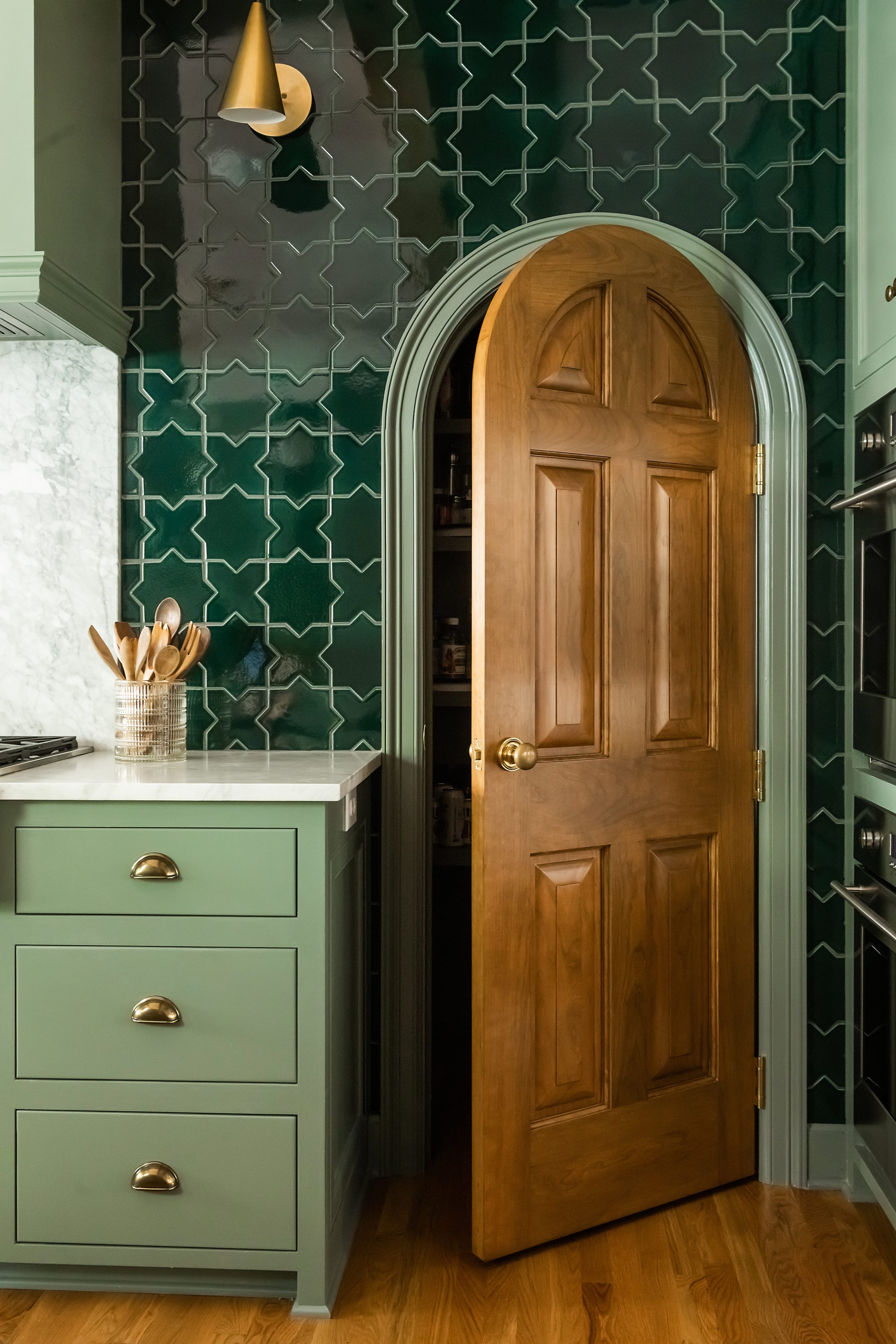 Star & Cross Original Ceramic Tile in Evergreen Gloss