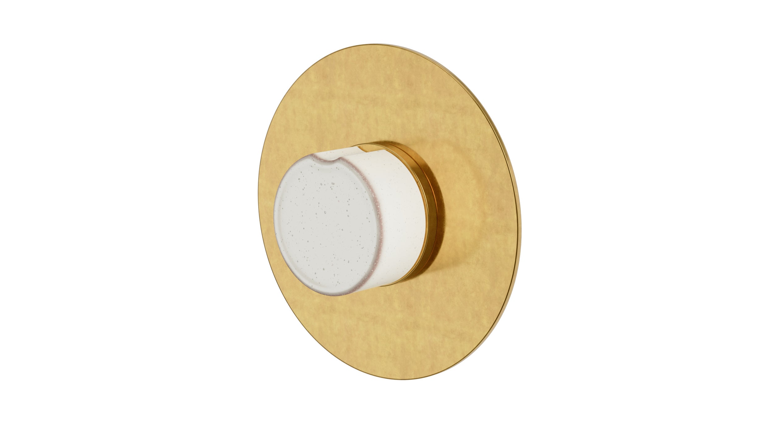 Foundry One Handle Wall Mount Shower Trim with Groove Ceramic Knob Handle in French Brass