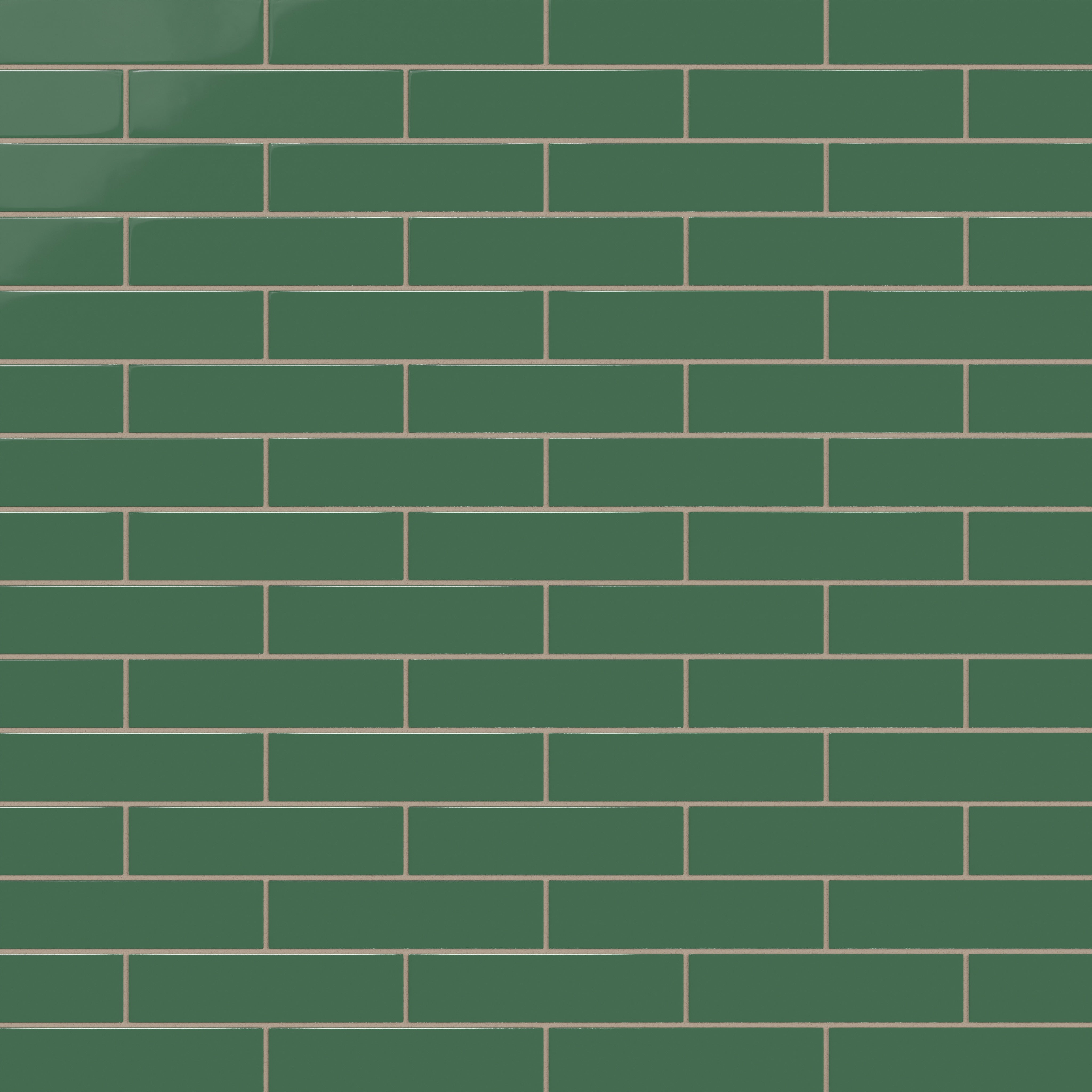 2x8 Natural Press Ceramic Tile in Viridian Gloss