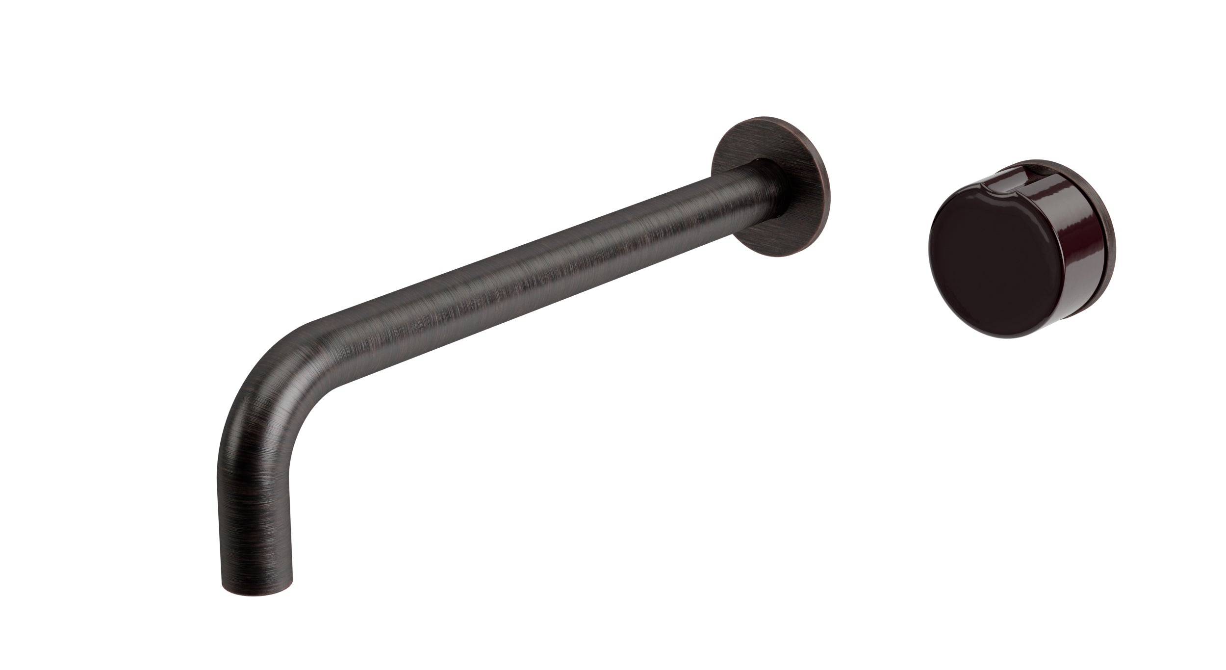 Foundry One Handle Wall Mount 10" Lavatory Faucet with Groove Ceramic Knob Handle in Antique Bronze