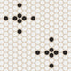 1" Penny Round Sparkle Sheeted Original Ceramic Tile in Calcite Matte & Raven Matte