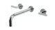 Contour Two Handle Wall Mount 10" Lavatory Faucet with Soft Lever Handles in Polished Chrome