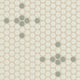 1" Penny Round Sparkle Sheeted Original Ceramic Tile in Limewash Matte & Rosemary Matte