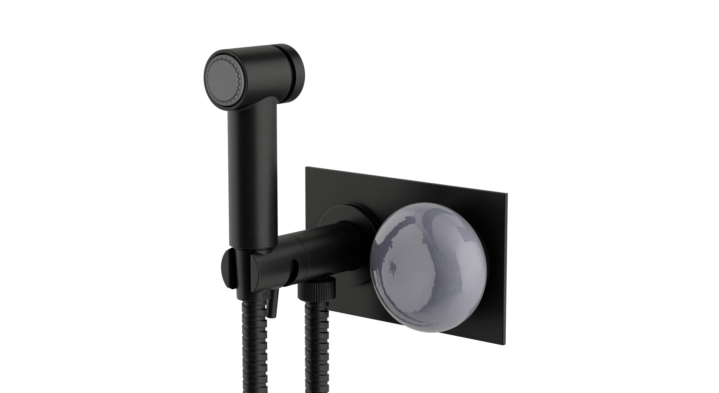 Foundry One Handle Wall Mount Bidet Trim with Pebble Ceramic Knob Handle in Oil Rubbed Bronze