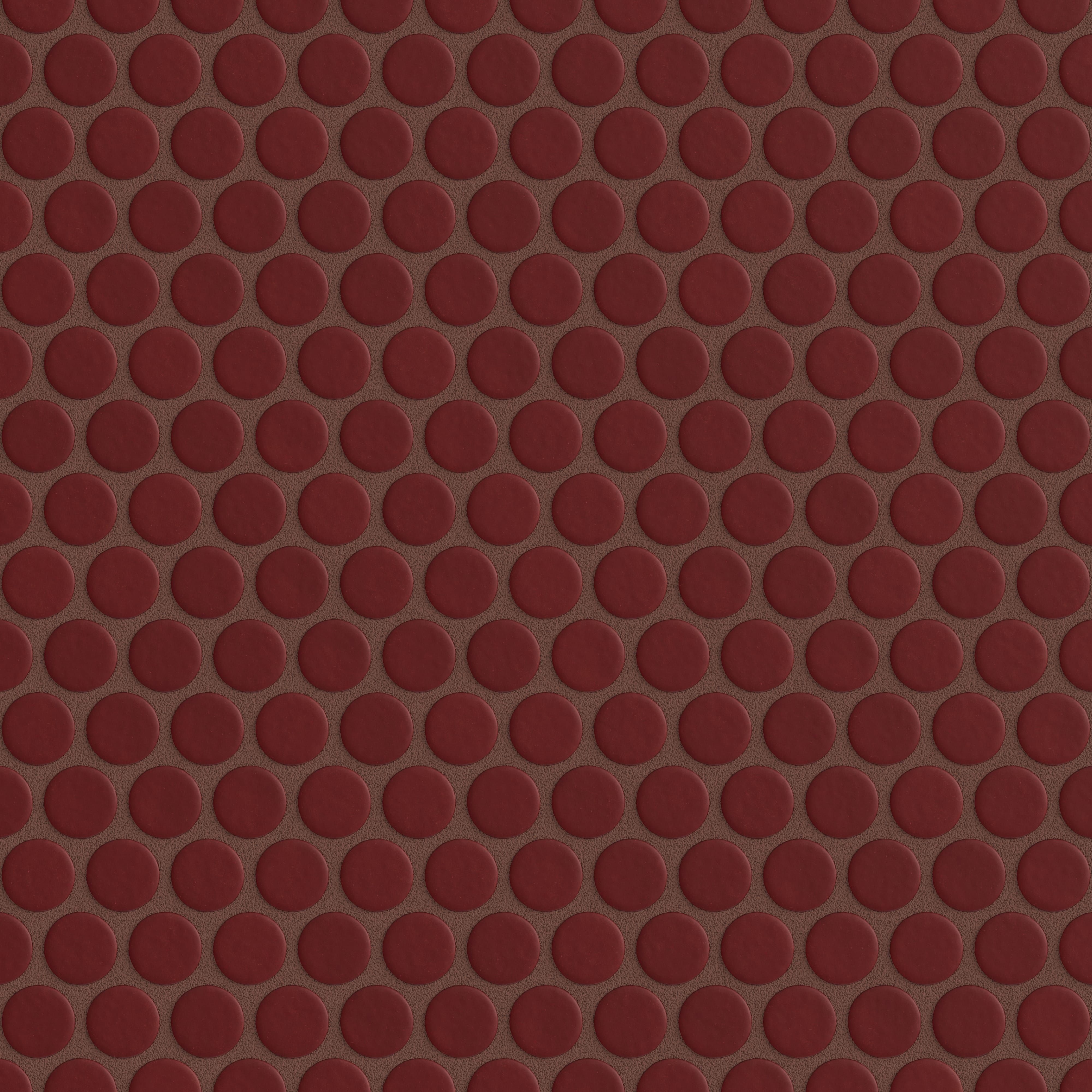 Penny Round Sheeted Original Ceramic Mosaic Tile in Vintage Leather Matte