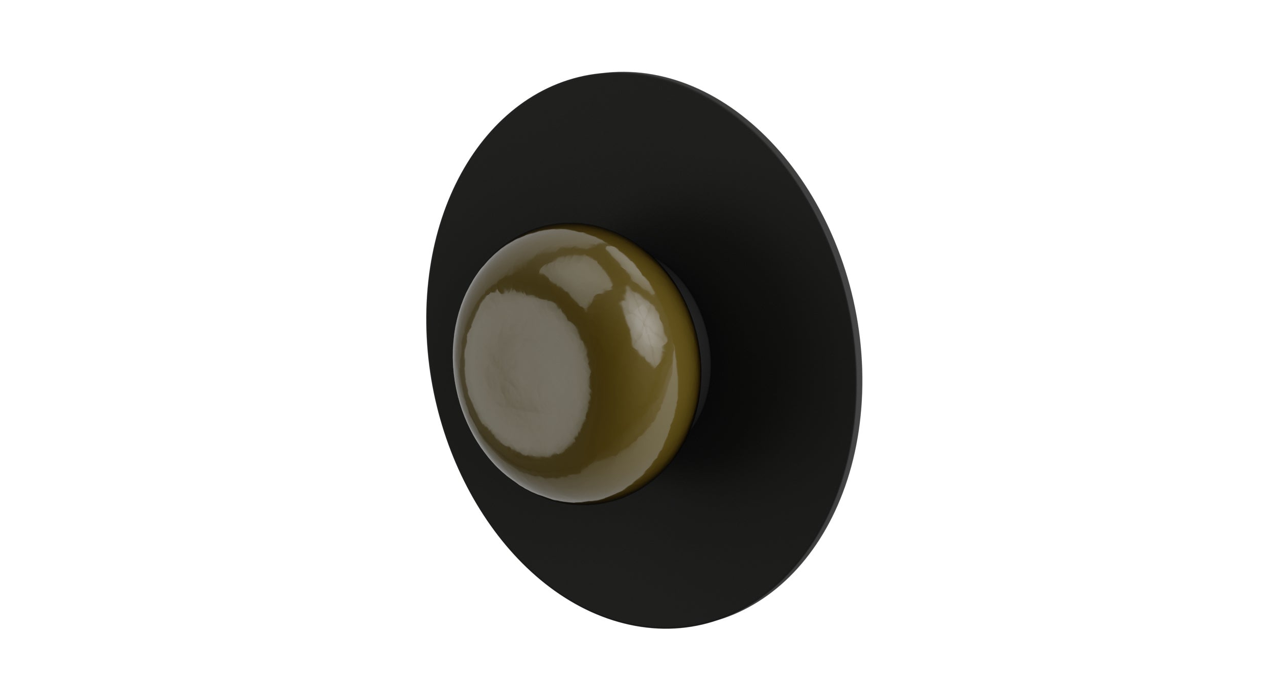 Foundry One Handle Wall Mount Shower Trim with Pebble Ceramic Knob Handle in Matte Black