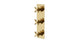 Flatiron Three Handle Wall Mount Shower Trim with Linear Cross Handles in Polished Brass