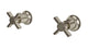 Emerson Two Handle Wall Mount Bath Trim with Defined Cross Handles in French Nickel