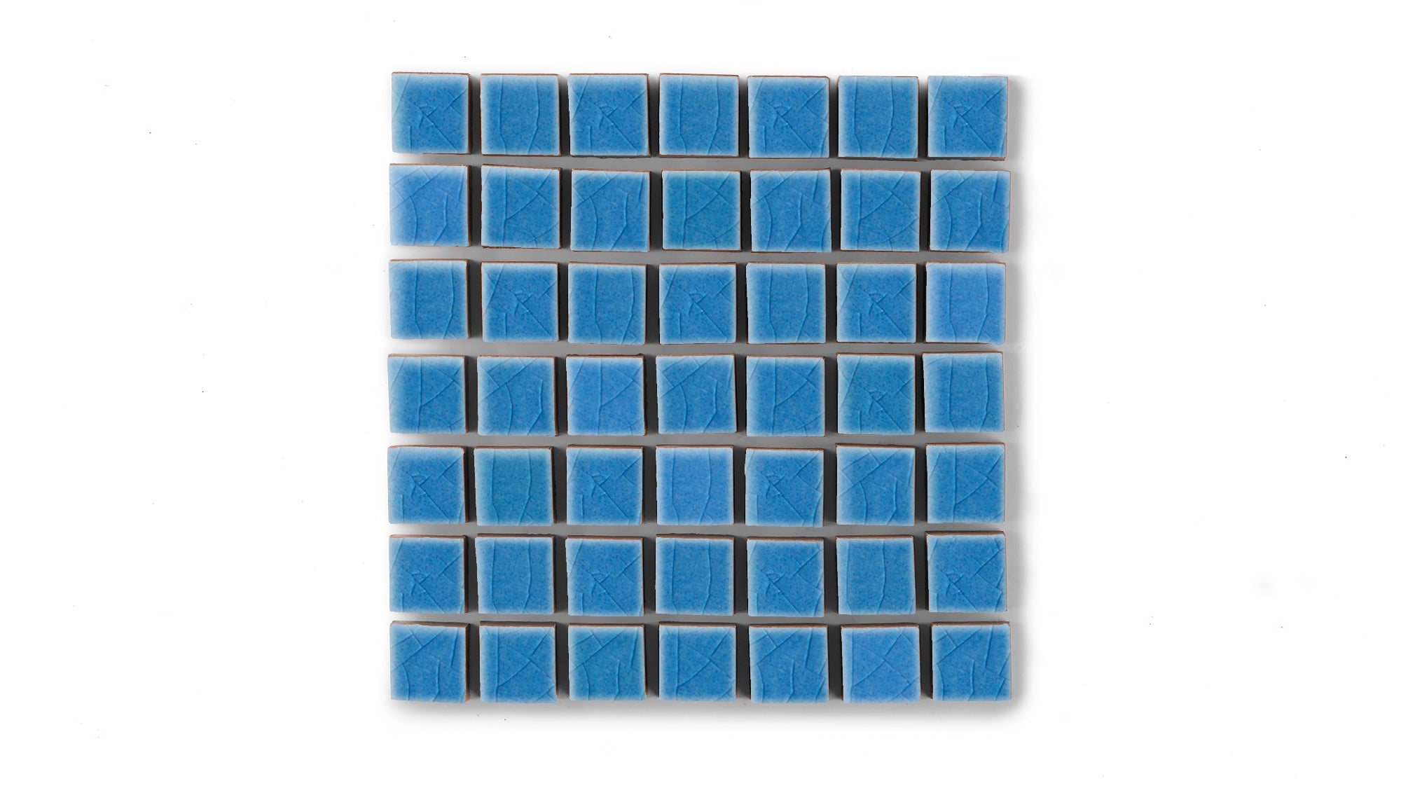 1x1 Straight Set Sheeted Original Ceramic Mosaic Tile in Aegean Sea Gloss