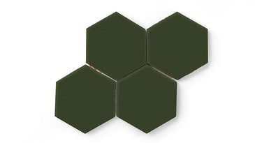 6" Hexagon Original Ceramic Tile in Hunter Green Matte