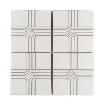 4x4 Handpainted Sample Roundabout 3  in Gesso