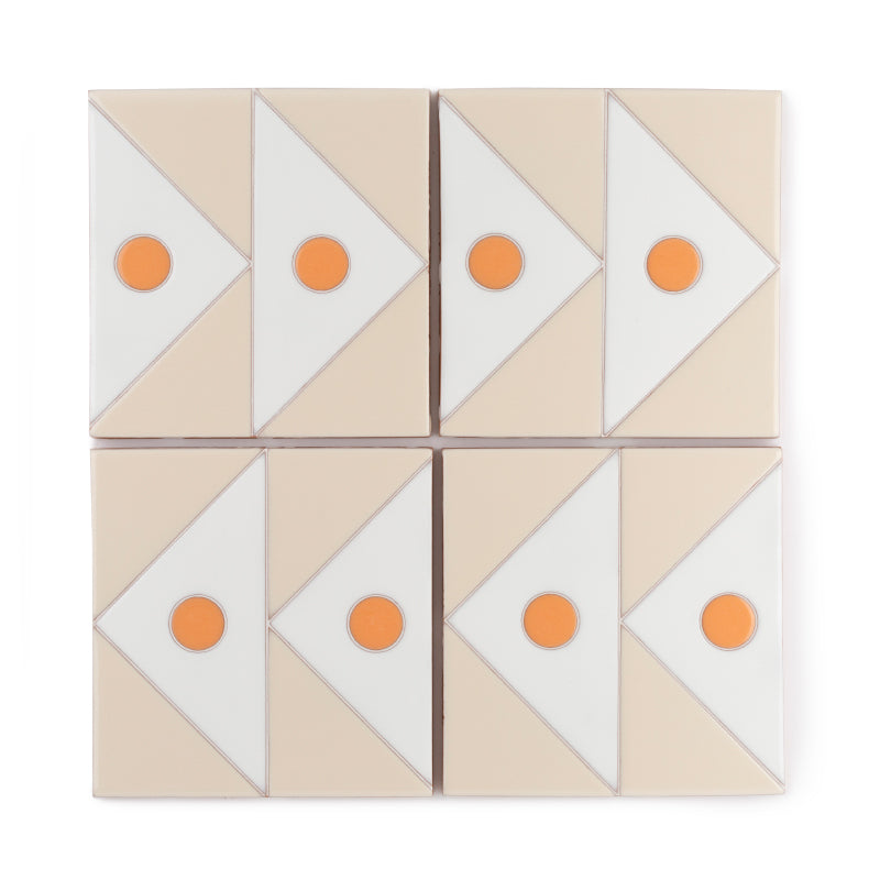 4x4 Handpainted Tile Signal in Clay
