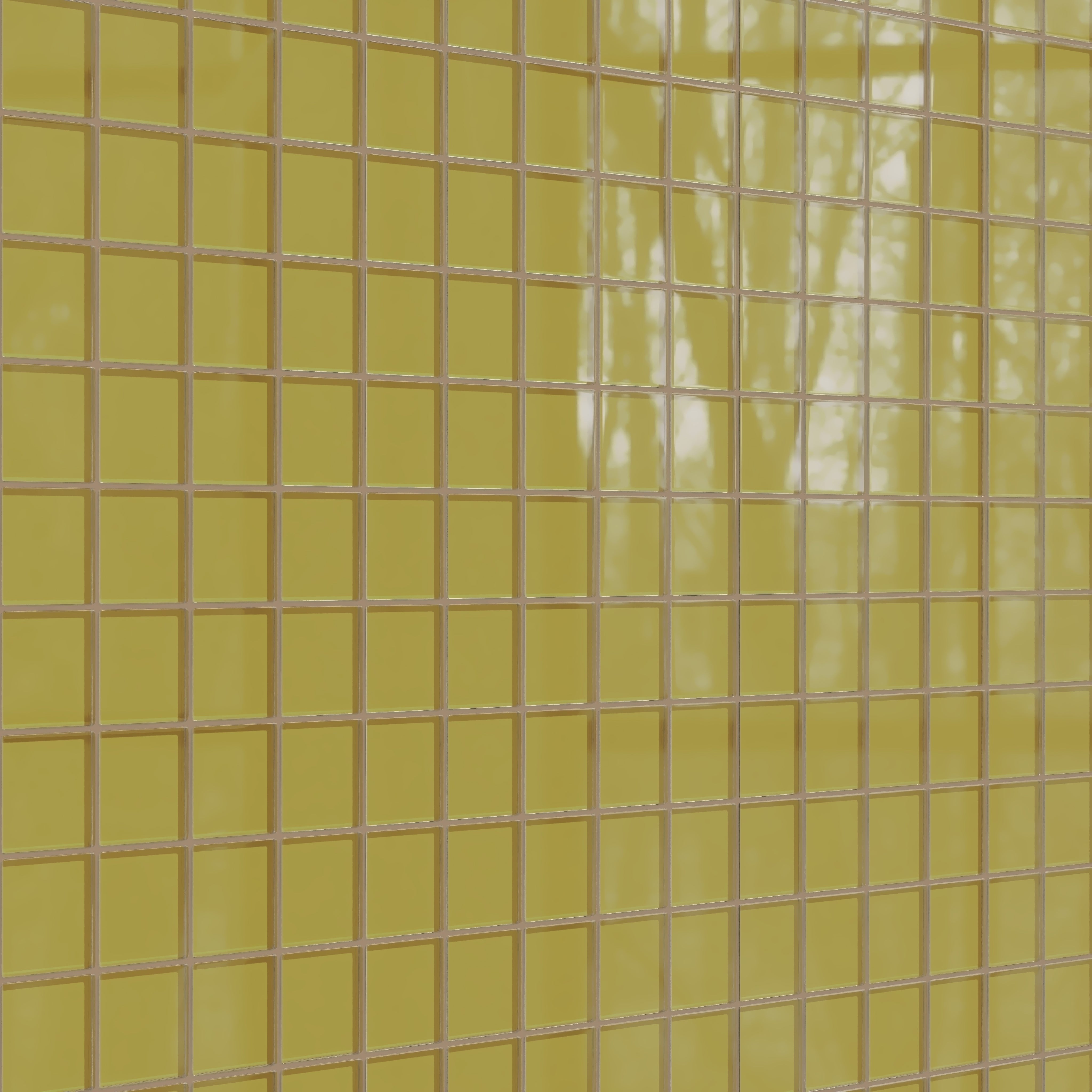 3x3 Straight Set Sheeted Glass Mosaic Tile in Pine Siskin Gloss