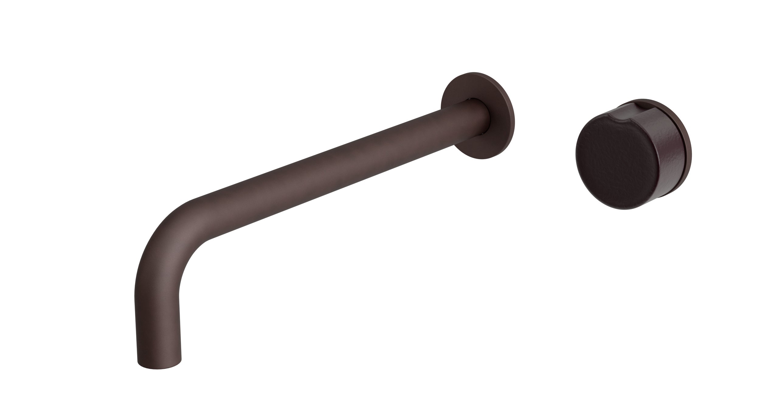 Foundry One Handle Wall Mount 10" Lavatory Faucet with Groove Ceramic Knob Handle in Architectural Copper