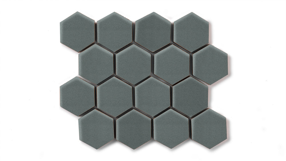 2" Hexagon Sheeted Original Ceramic Mosaic Tile in Flagstone Matte