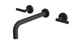 Contour Two Handle Wall Mount 10" Lavatory Faucet with Soft Lever Handles in Matte Black