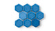 3" Hexagon Sheeted Original Ceramic Mosaic Tile in Aegean Sea Gloss