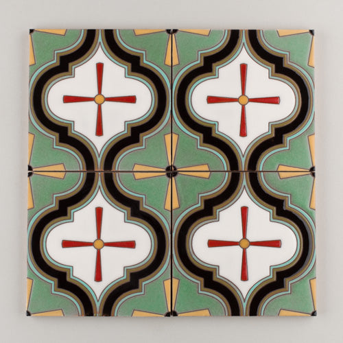 6x6 Handpainted Tile Sanxenxo in Warm Motif
