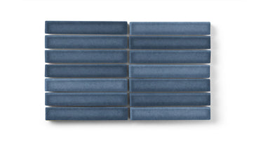 1x6 Straight Set Sheeted Original Ceramic Mosaic Tile in Slate Blue Gloss
