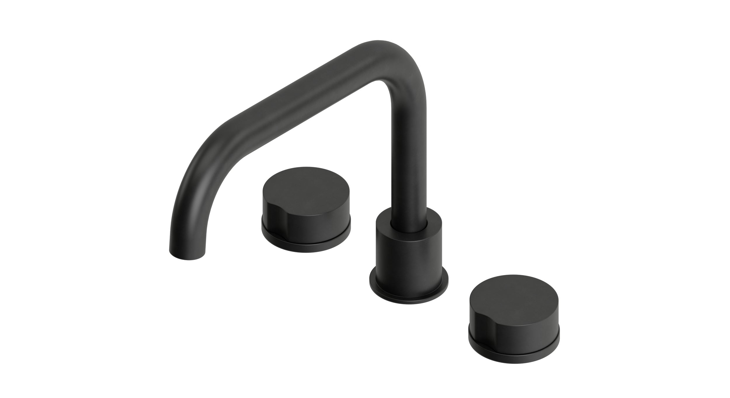 Foundry Two Handle Deck Mount Squaretop Bath Trim with Barrel Knob Handles in Oil Rubbed Bronze