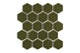 3" Hexagon Sheeted Original Ceramic Mosaic Tile in Bonsai Gloss
