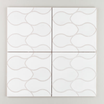 8x8 Handpainted Sample Brook  in White Motif