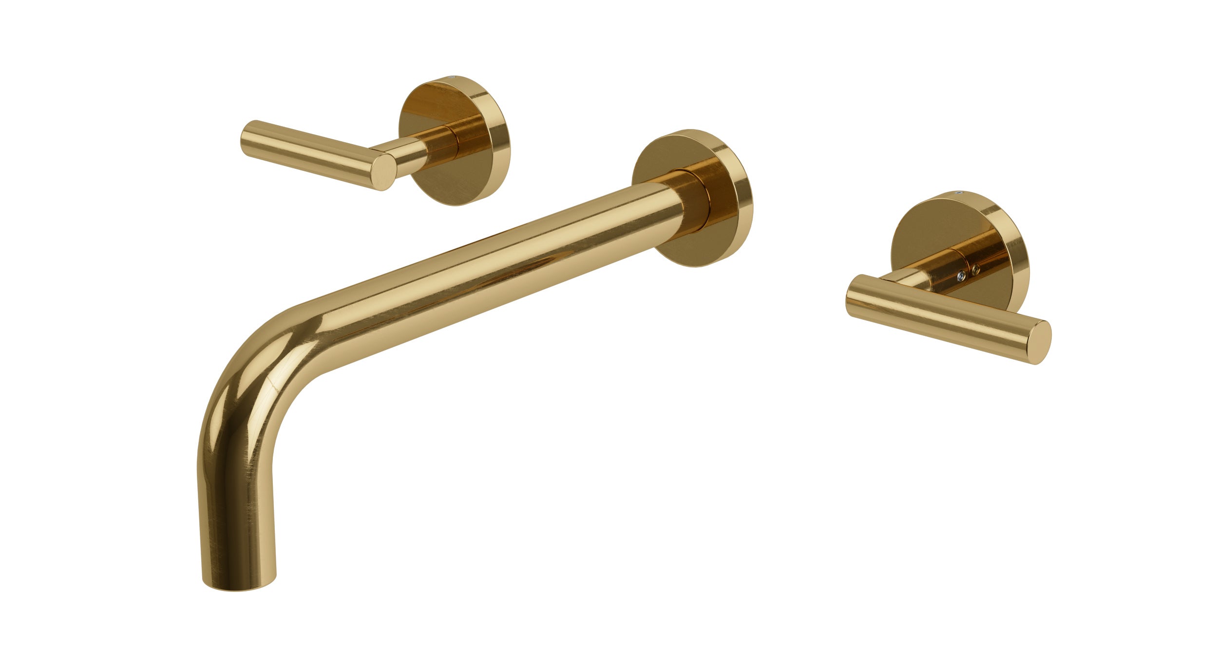 Contour Two Handle Wall Mount 10" Lavatory Faucet with Soft Lever Handles