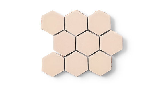 3" Hexagon Sheeted Original Ceramic Mosaic Tile in Tumbleweed Matte