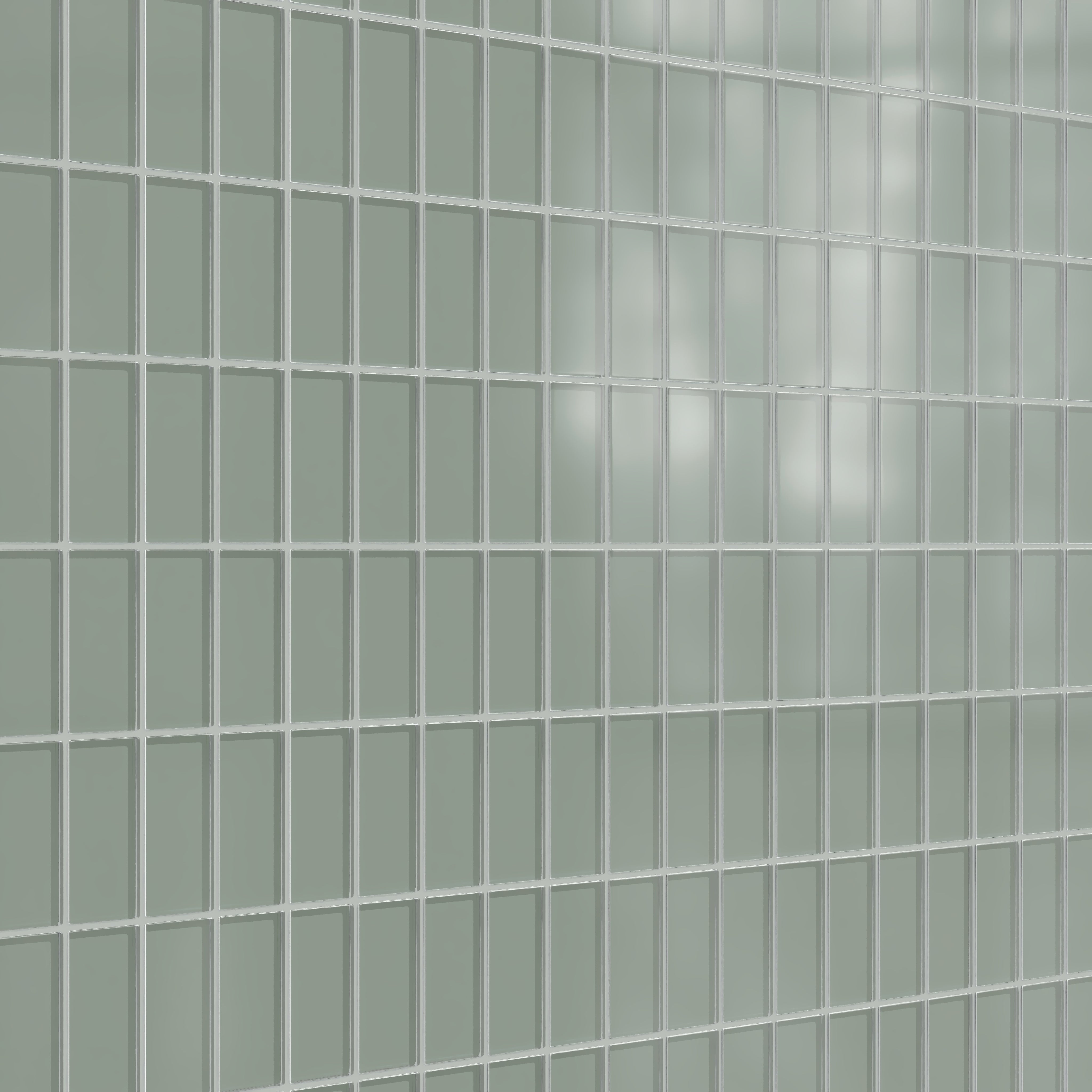 2x4 Straight Set Sheeted Glass Mosaic Tile in Hummingbird Matte