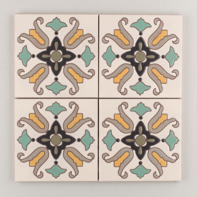 6x6 Handpainted Sample Barcelona  in Neutral Motif