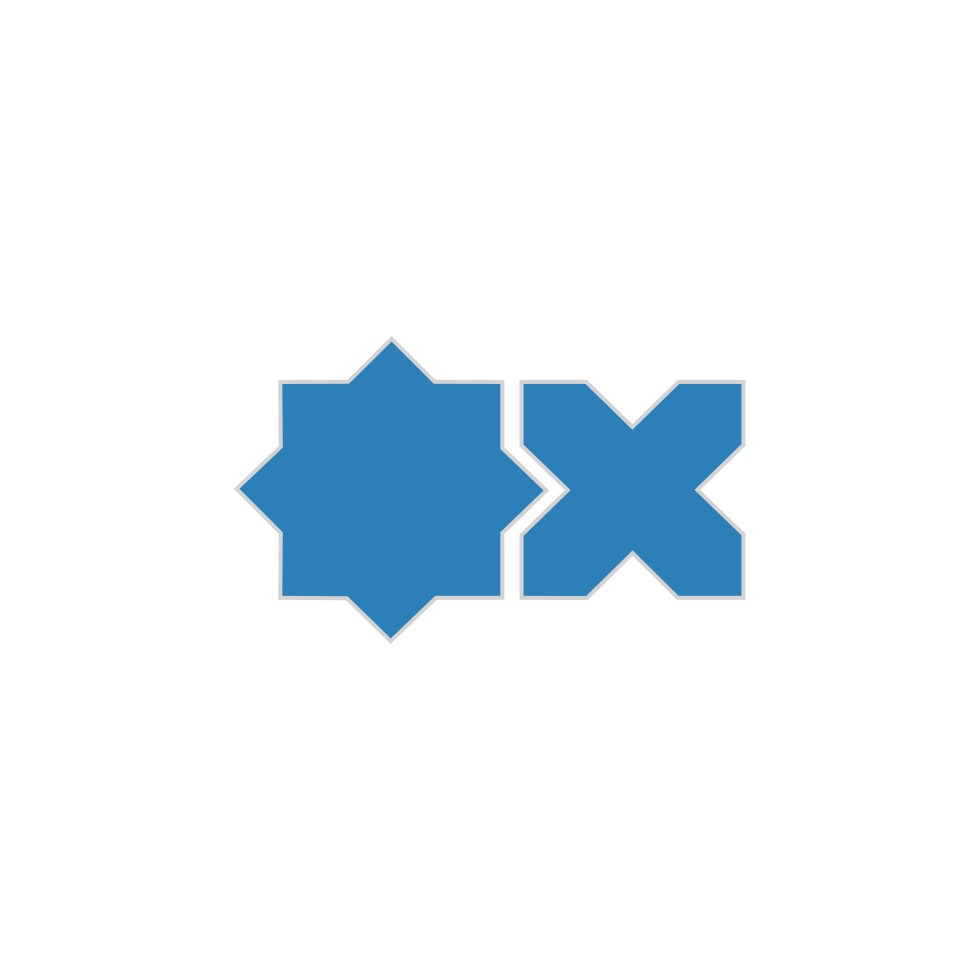 Mini Star & Cross Original Ceramic Tile in Aegean Sea Matte