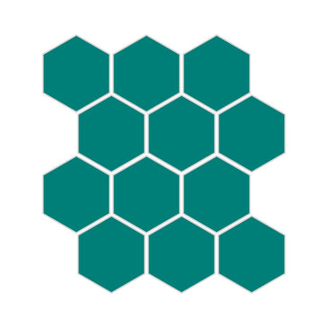 3" Hexagon Sheeted Original Ceramic Mosaic Tile in Bora Bora Matte