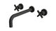 Flatiron Two Handle Wall Mount 10" Lavatory Faucet with Linear Cross Handles in Matte Black