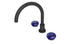 Foundry Two Handle Deck Mount Gooseneck Bath Trim with Pebble Ceramic Knob Handles in Matte Black