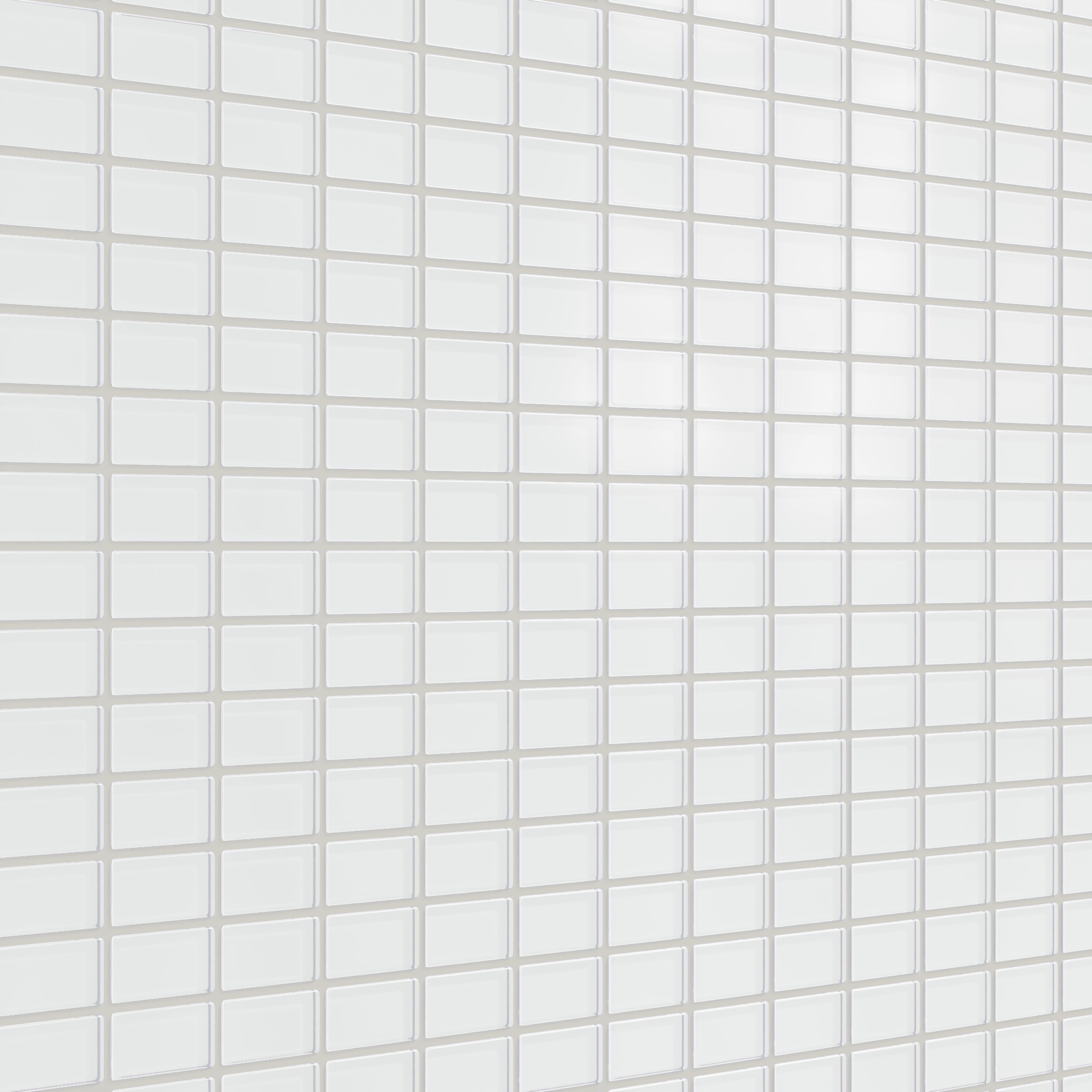 1x2 Straight Set Sheeted Glass Mosaic Tile in Egret Matte